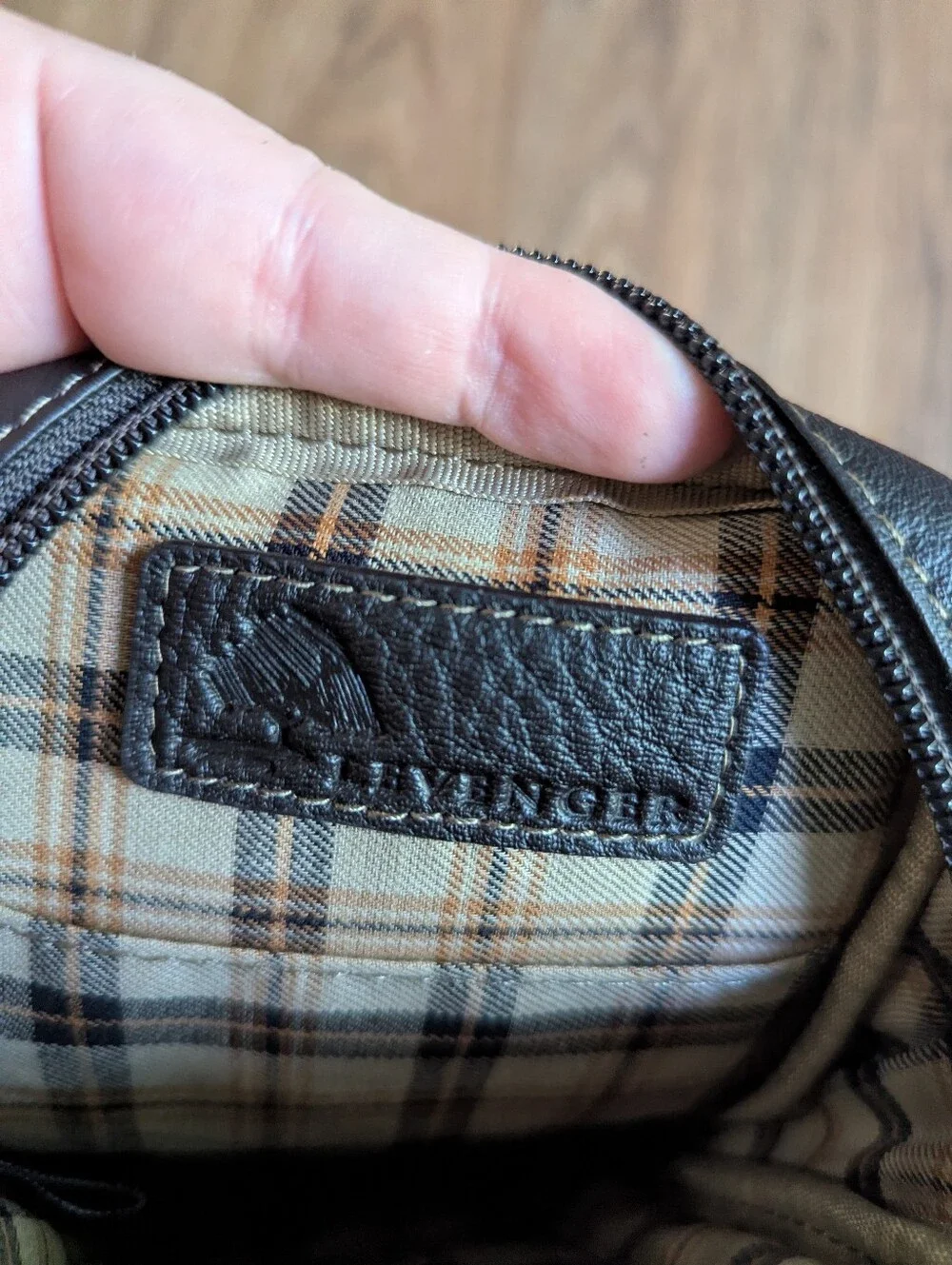 Brown Leather Phone Pouch Bag - No Strap